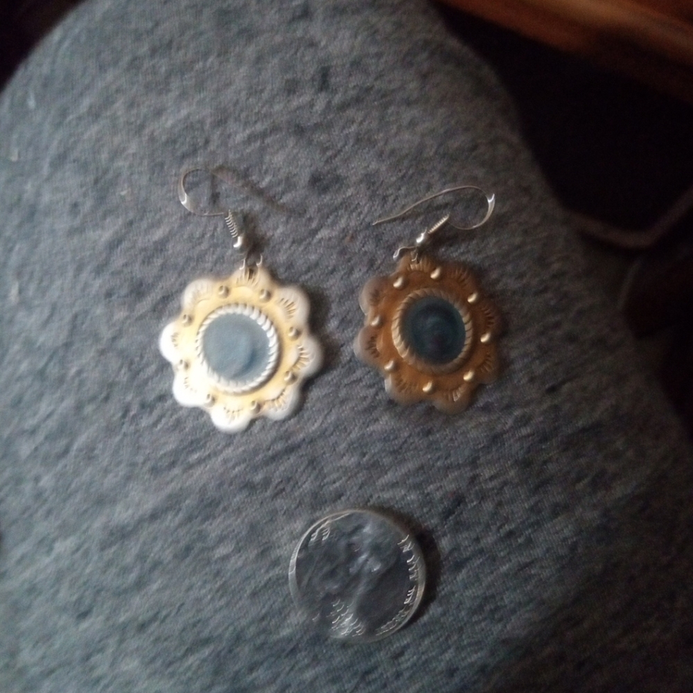 Vintage hand-painted dangle earrings